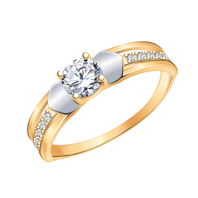 Кольцо 585, Фианит