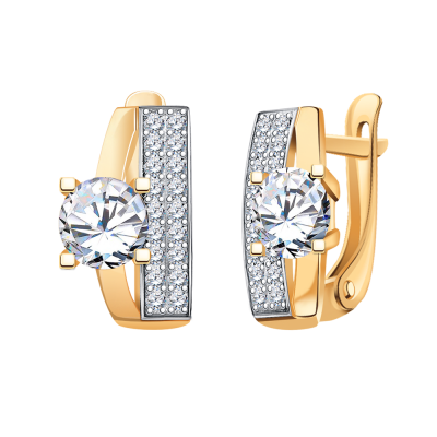 Серьги 585, Фианит