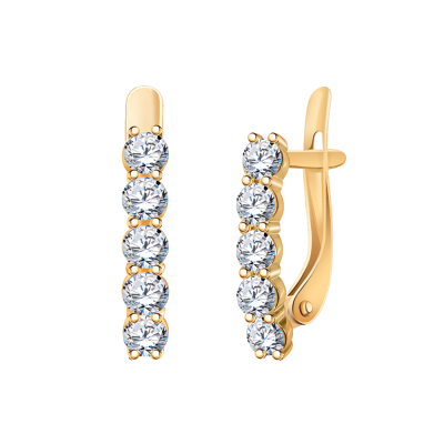 Серьги 585, Фианит