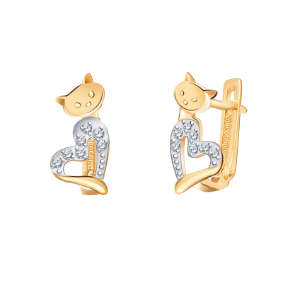 Серьги 585, Фианит